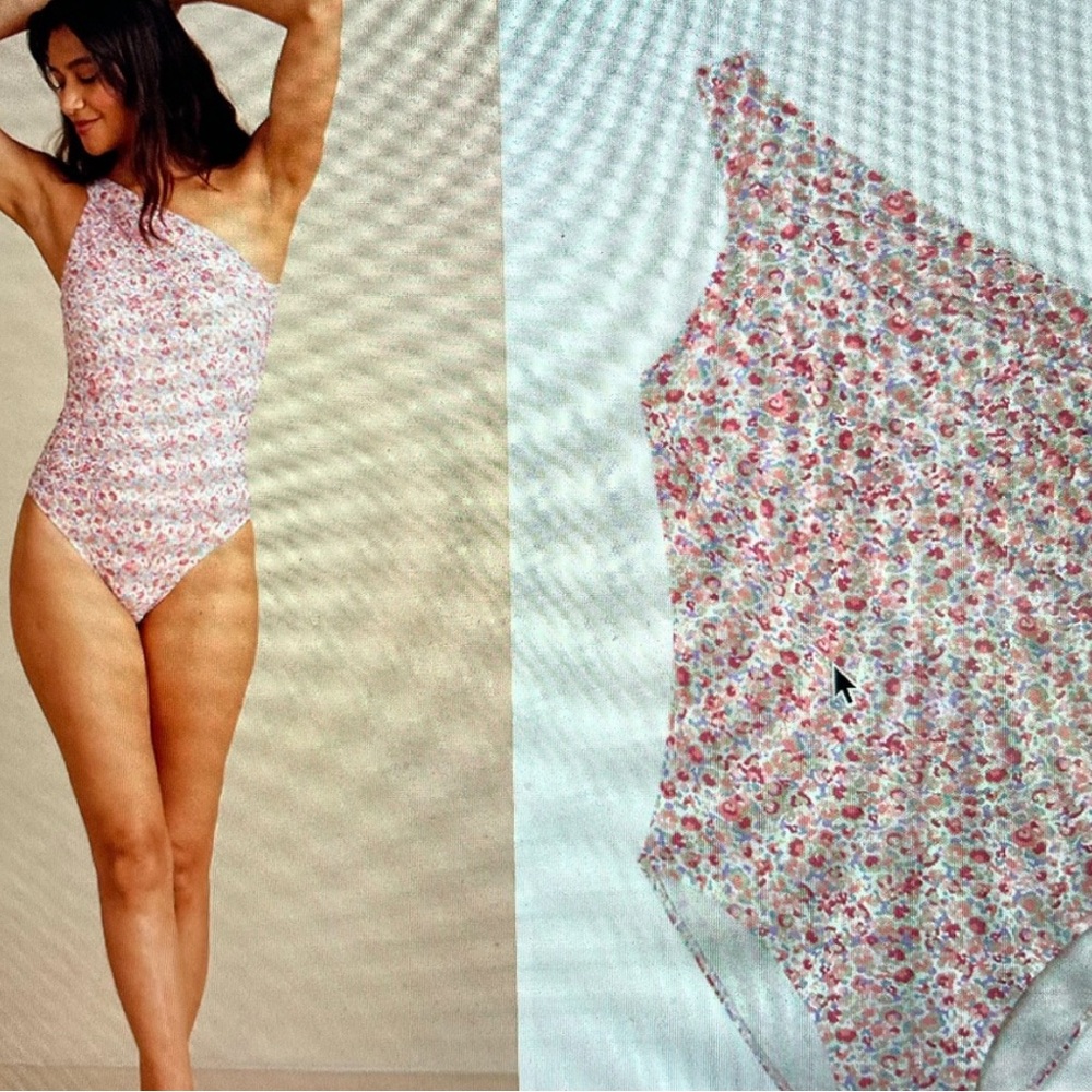 Summersalt Pink Floral One-Shoulder Swimsuit 4 long or tall